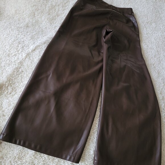 Lucy Paris XS Faux Brown Leather Pants - Picture 5 of 6